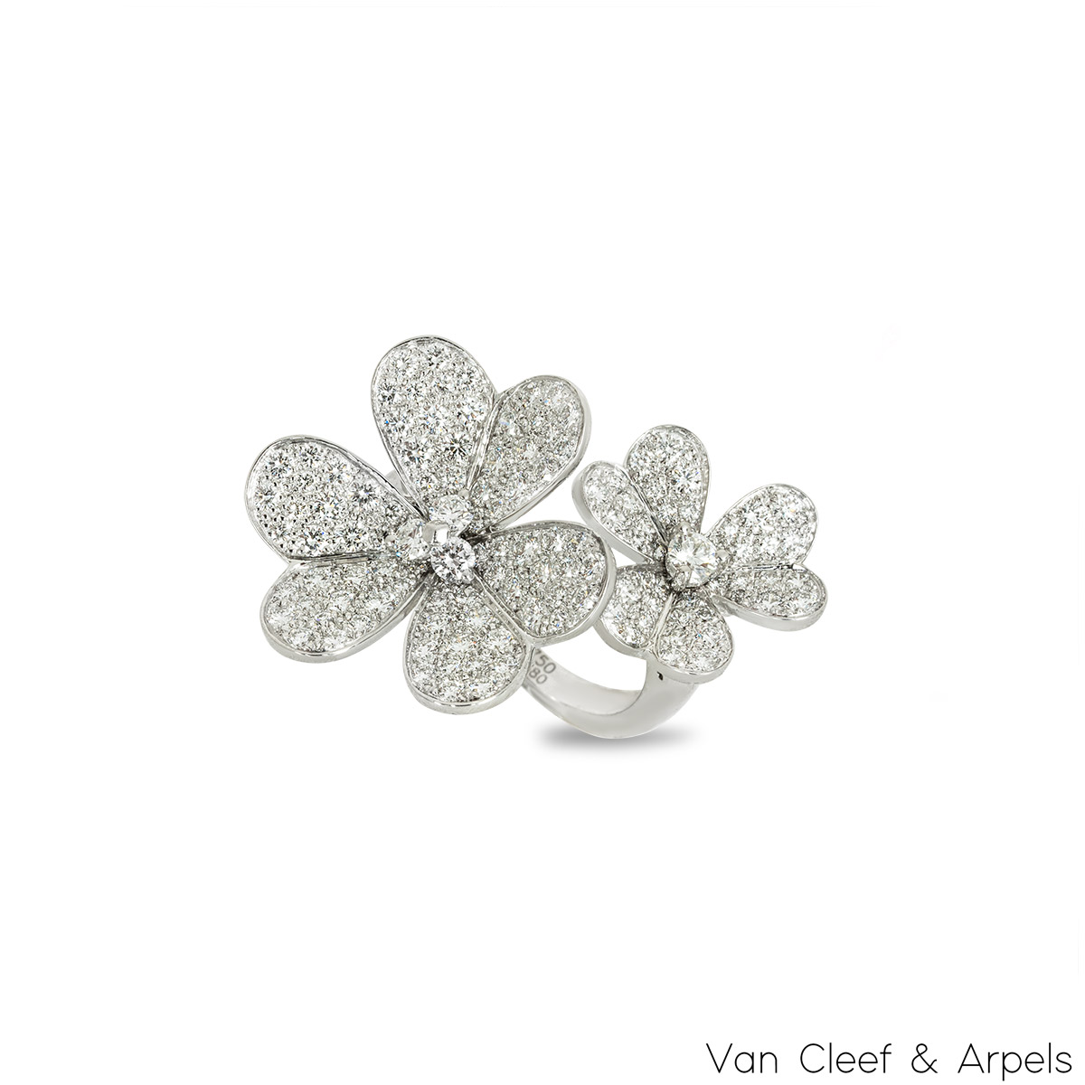 Van Cleef & Arpels White Gold Diamond Frivole Between The Finger Ring VCARB67500 Van Cleef & Arpels White Gold Diamond Frivole Between The Finger Ring VCARB67500